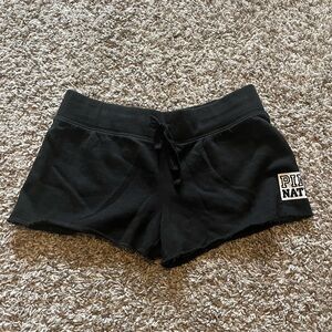 PINK Victoria's Secret Black Athletic Shorts with Tie Waistband